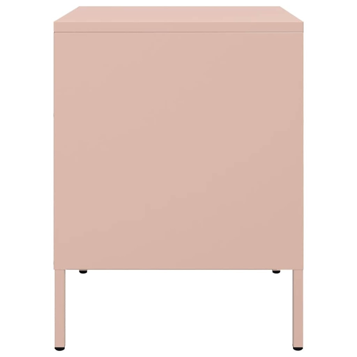 vidaXL Κομοδίνο Ροζ 36x39x50,5 εκ. από Χάλυβα