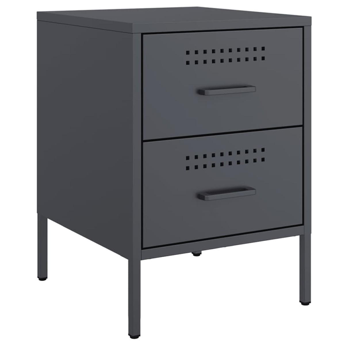 vidaXL Κομοδίνα 2 τεμ. Ανθρακί 36x39x50,5 εκ. από Χάλυβα