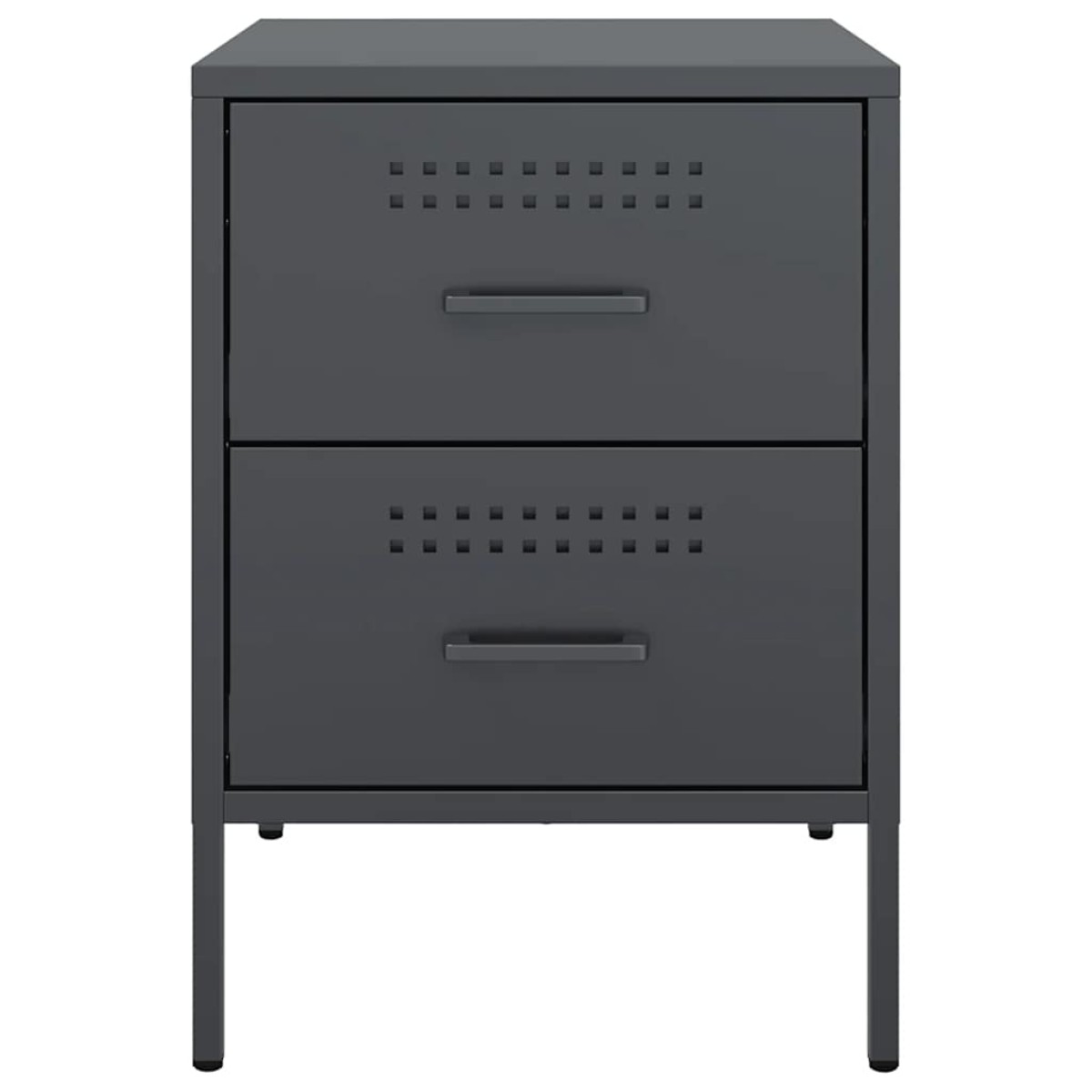 vidaXL Κομοδίνα 2 τεμ. Ανθρακί 36x39x50,5 εκ. από Χάλυβα