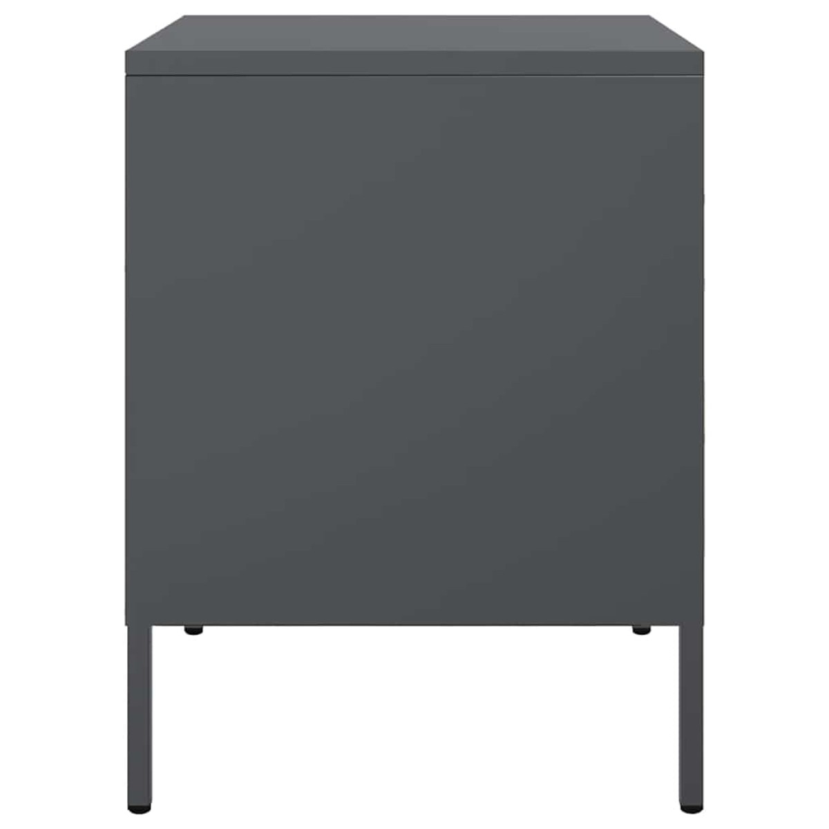 vidaXL Κομοδίνα 2 τεμ. Ανθρακί 36x39x50,5 εκ. από Χάλυβα