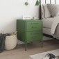 vidaXL Κομοδίνο Πράσινο Λαδί 36x39x50,5 εκ. από Χάλυβα