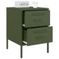 vidaXL Κομοδίνο Πράσινο Λαδί 36x39x50,5 εκ. από Χάλυβα