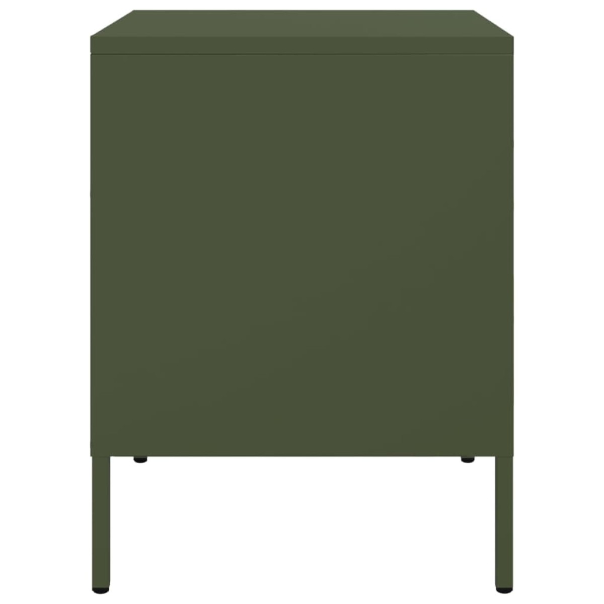 vidaXL Κομοδίνο Πράσινο Λαδί 36x39x50,5 εκ. από Χάλυβα