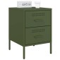 vidaXL Κομοδίνα 2 τεμ. Πράσινο Λαδί 36x39x50,5 εκ. από Χάλυβα