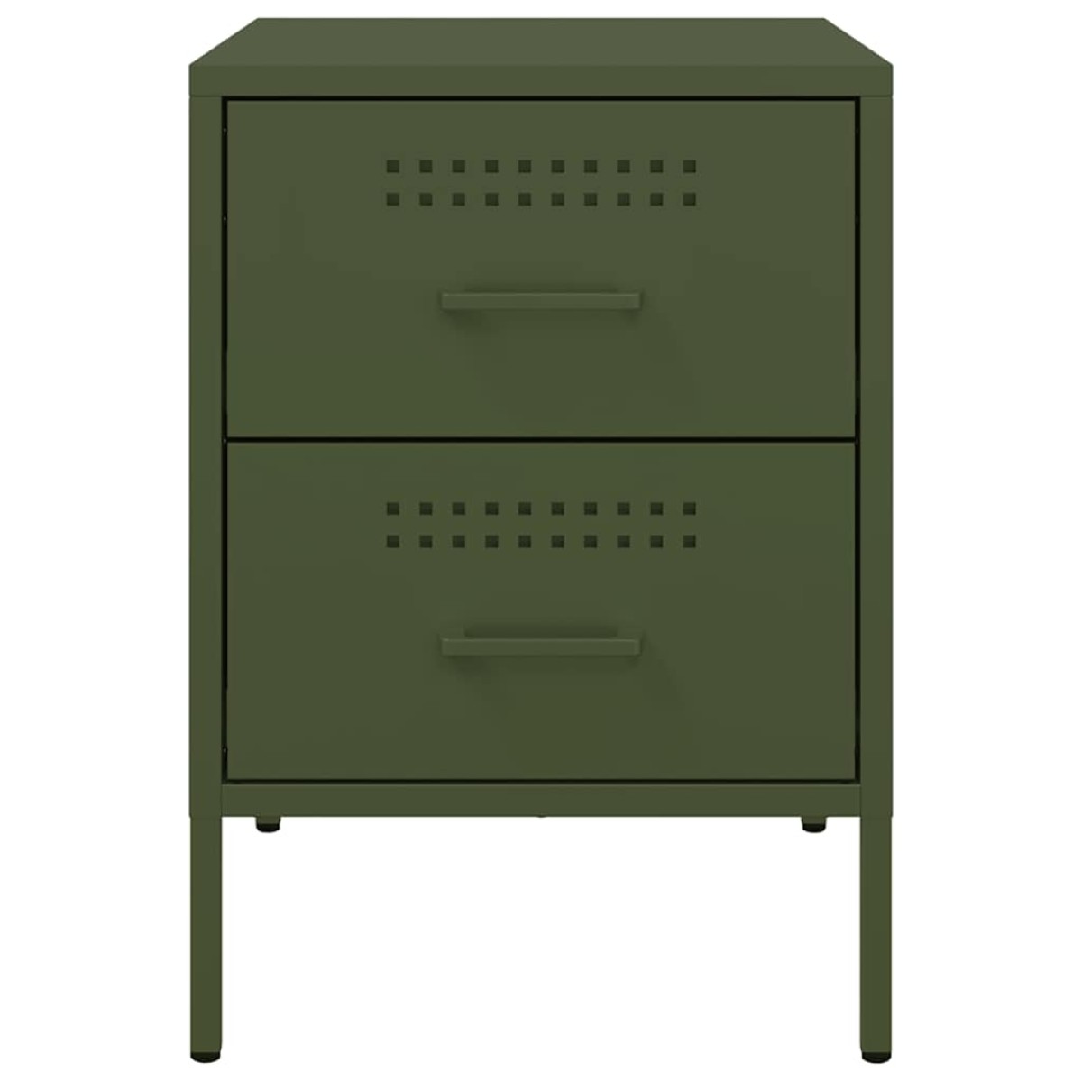 vidaXL Κομοδίνα 2 τεμ. Πράσινο Λαδί 36x39x50,5 εκ. από Χάλυβα