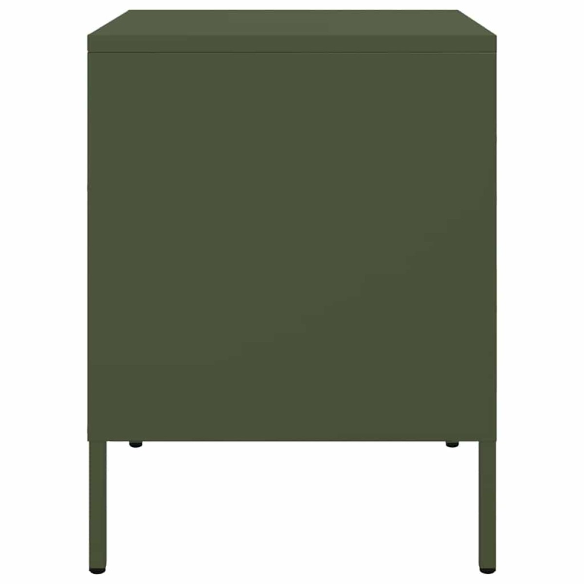 vidaXL Κομοδίνα 2 τεμ. Πράσινο Λαδί 36x39x50,5 εκ. από Χάλυβα