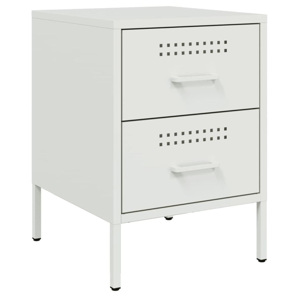 vidaXL Κομοδίνο Λευκό 36x39x50,5 εκ. από Χάλυβα