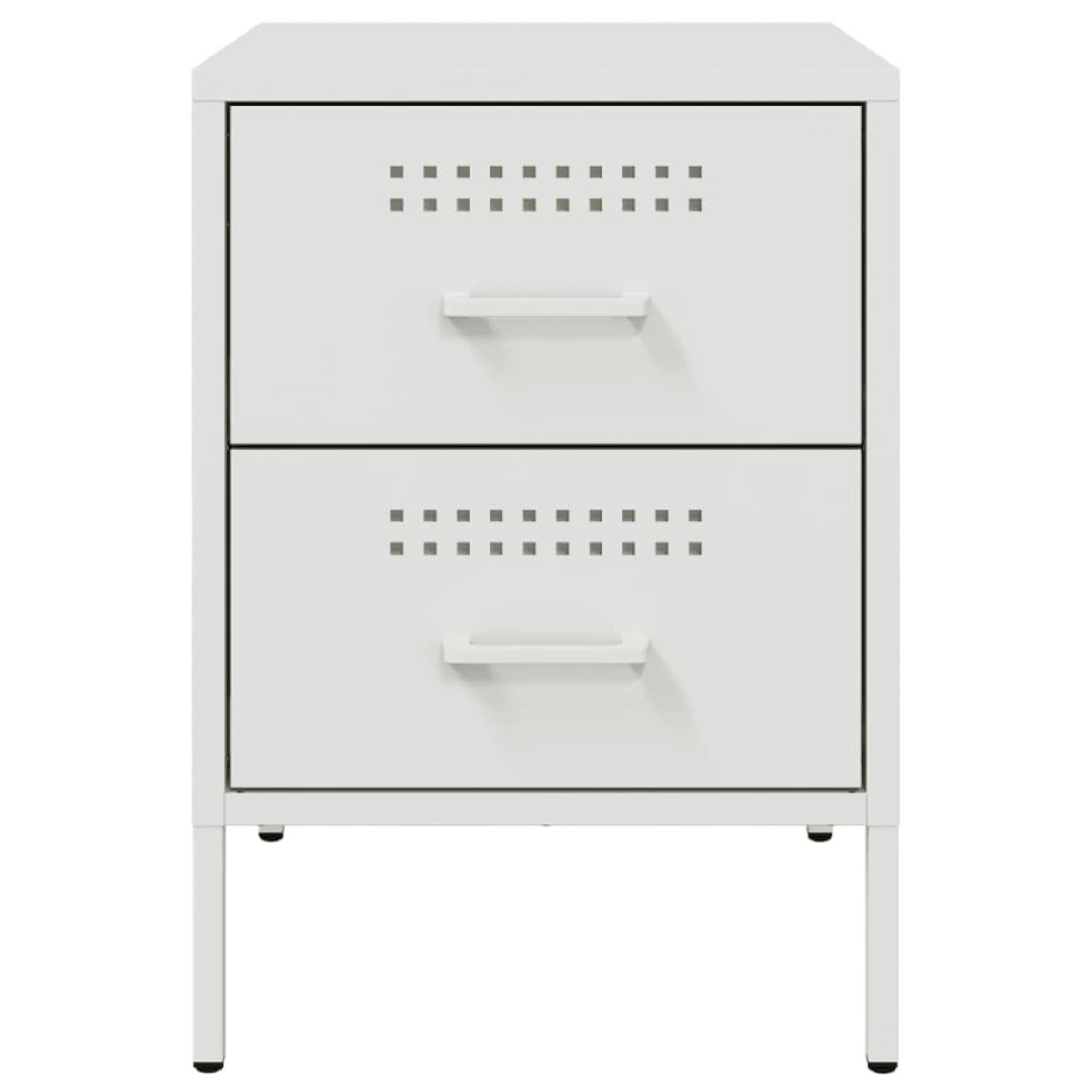 vidaXL Κομοδίνο Λευκό 36x39x50,5 εκ. από Χάλυβα