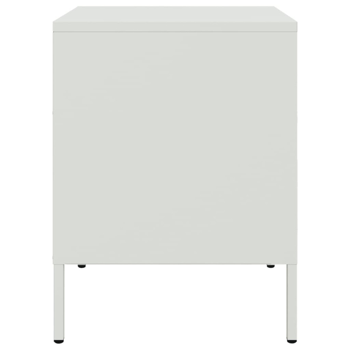 vidaXL Κομοδίνο Λευκό 36x39x50,5 εκ. από Χάλυβα