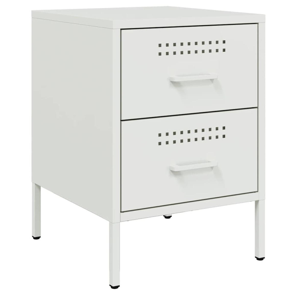 vidaXL Κομοδίνα 2 τεμ. Λευκές 36x39x50,5 εκ. Χάλυβα