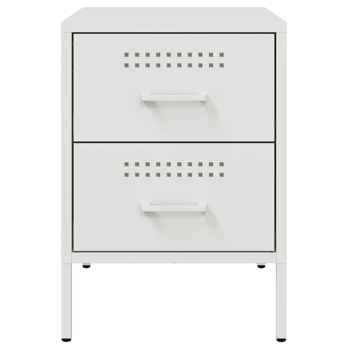 vidaXL Κομοδίνα 2 τεμ. Λευκές 36x39x50,5 εκ. Χάλυβα