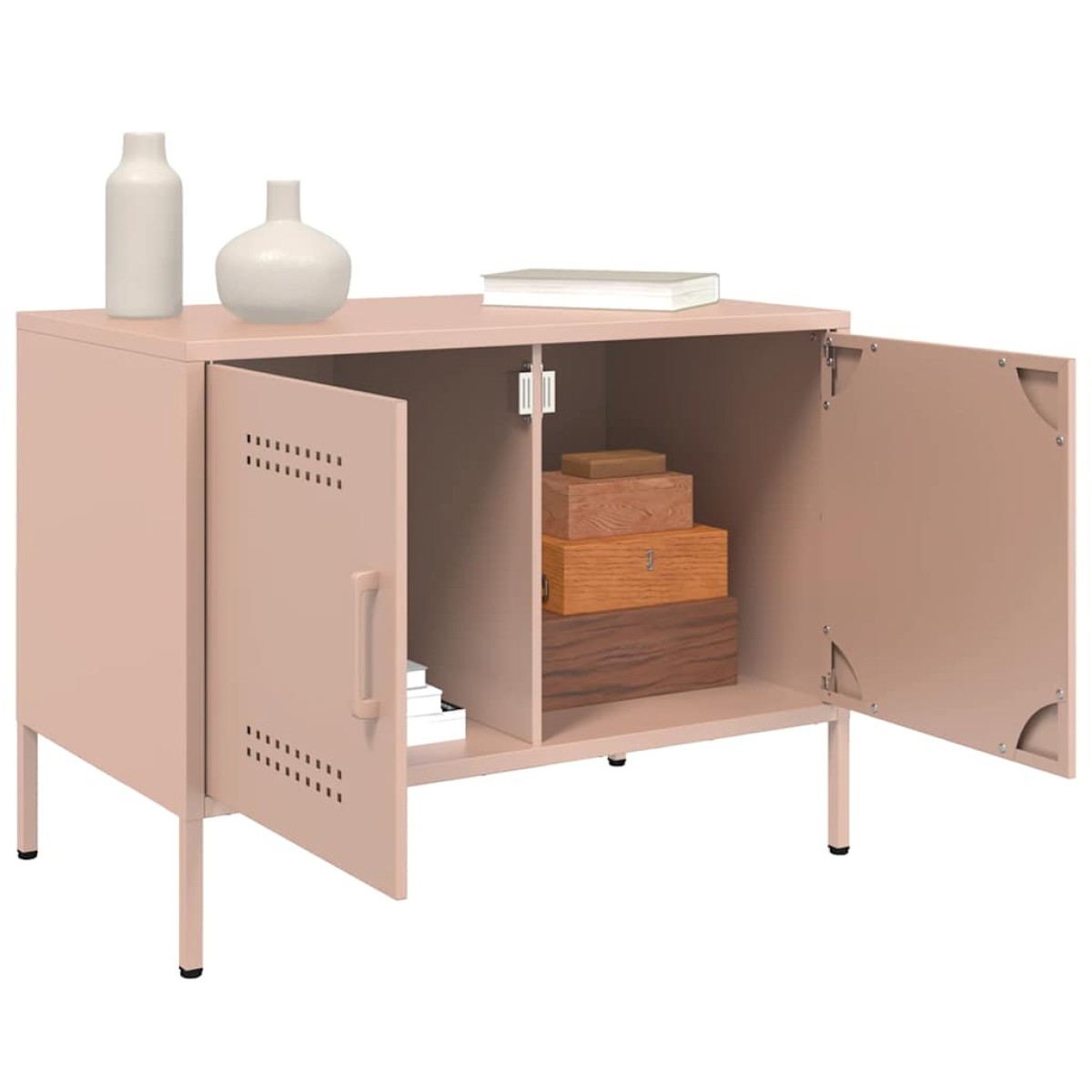 vidaXL Έπιπλα Τηλεόρασης 2 τεμ. Ροζ 68x39x50,5 εκ. από Χάλυβα