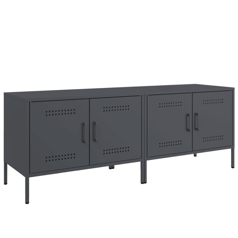 vidaXL Έπιπλα Τηλεόρασης 2 τεμ. Ανθρακί 68x39x50,5 εκ. από Χάλυβα