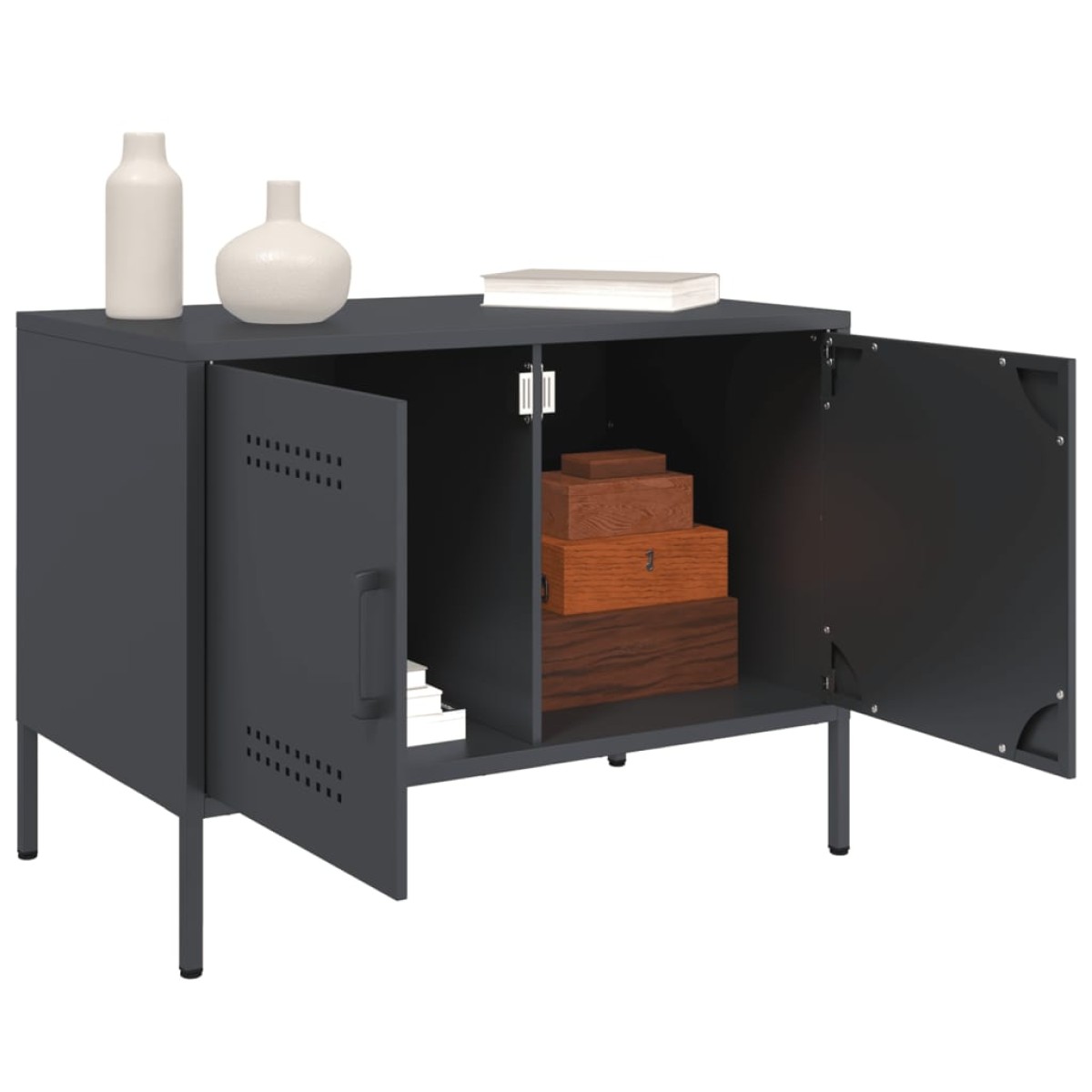 vidaXL Έπιπλα Τηλεόρασης 2 τεμ. Ανθρακί 68x39x50,5 εκ. από Χάλυβα