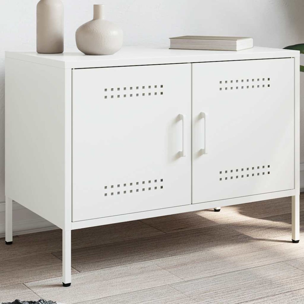 vidaXL Έπιπλο Τηλεόρασης Λευκό 68x39x50,5 εκ. από Χάλυβα