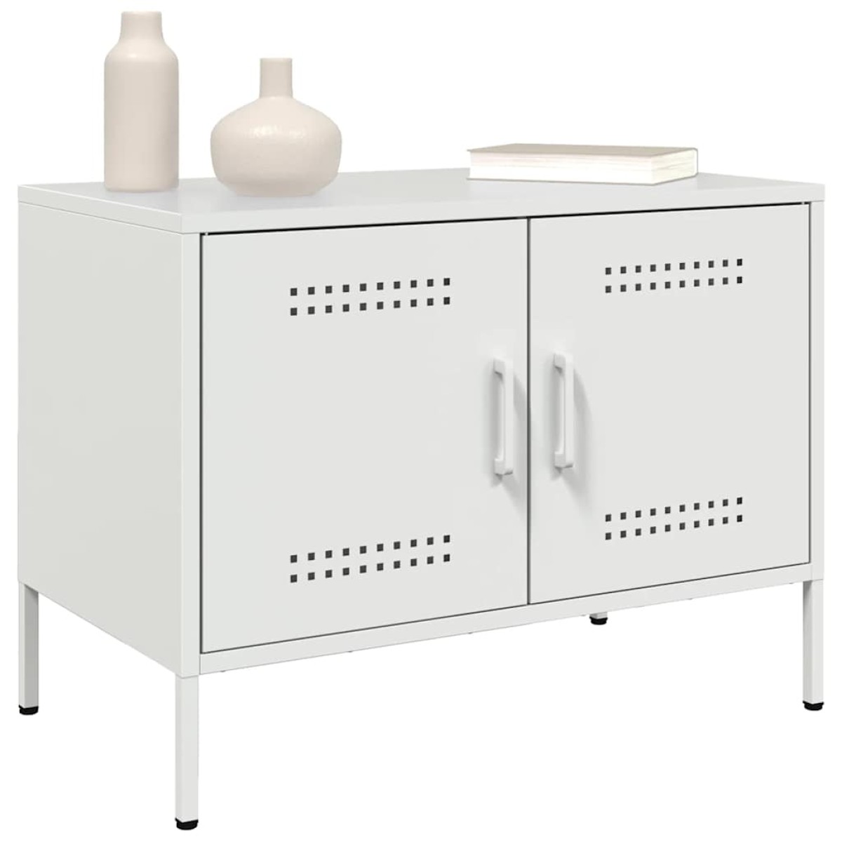 vidaXL Έπιπλο Τηλεόρασης Λευκό 68x39x50,5 εκ. από Χάλυβα