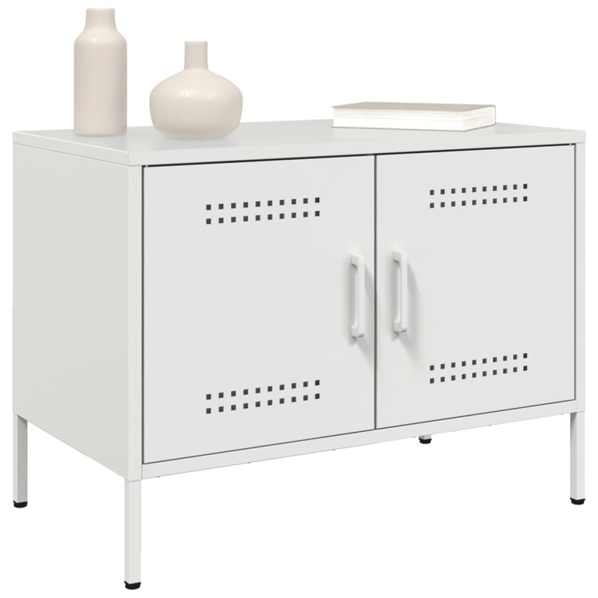 vidaXL Έπιπλα Τηλεόρασης 2 τεμ. Λευκό 68x39x50,5 εκ. από Χάλυβα