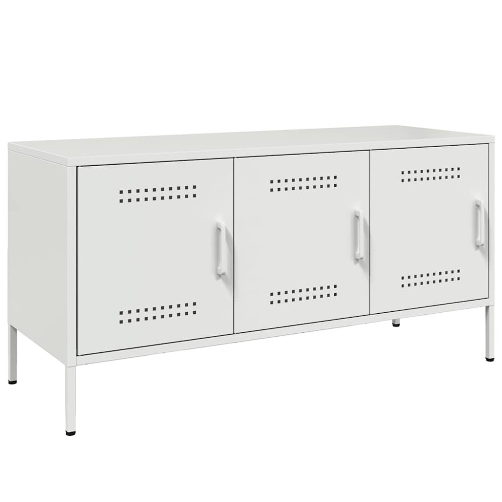 vidaXL Έπιπλο Τηλεόρασης Λευκό 100,5x39x50,5 εκ. από Ατσάλι