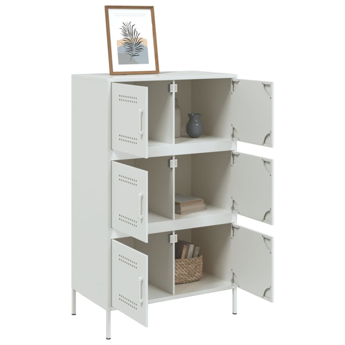 vidaXL Ντουλάπι Λευκό 68x39x113 εκ. από Ατσάλι