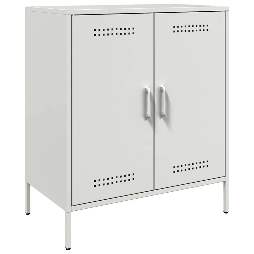 vidaXL Μπουφές Λευκός 68x39x79 εκ. από Ατσάλι