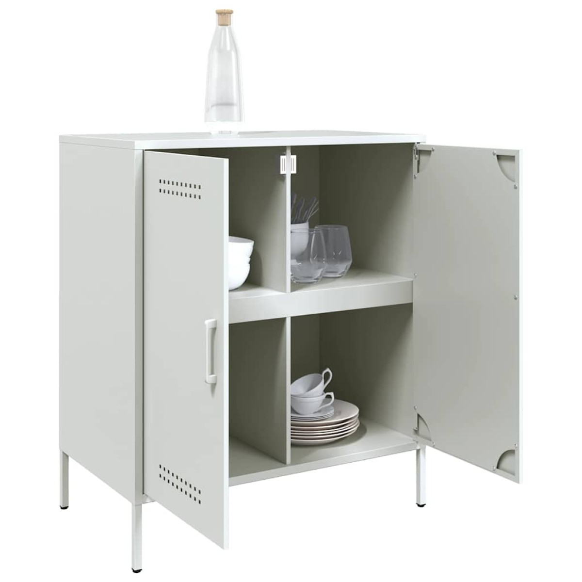 vidaXL Μπουφές Λευκός 68x39x79 εκ. από Ατσάλι