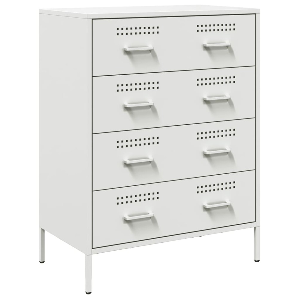 vidaXL Μπουφές Λευκός 68x39x89 εκ. από Ατσάλι