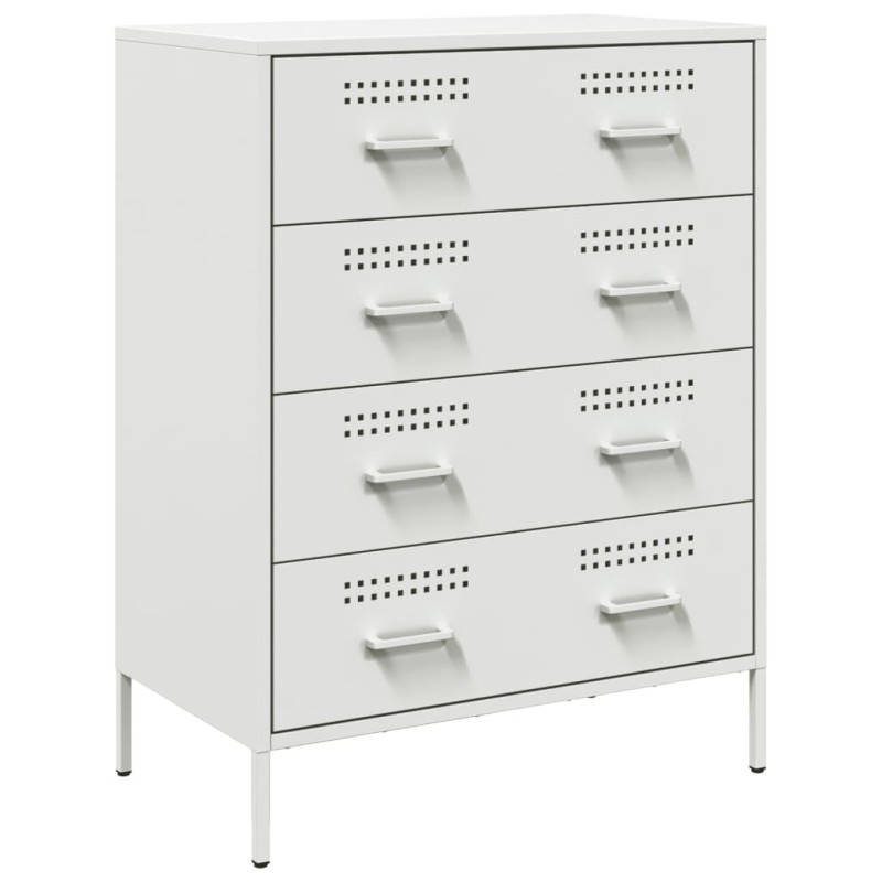vidaXL Μπουφές Λευκός 68x39x89 εκ. από Ατσάλι