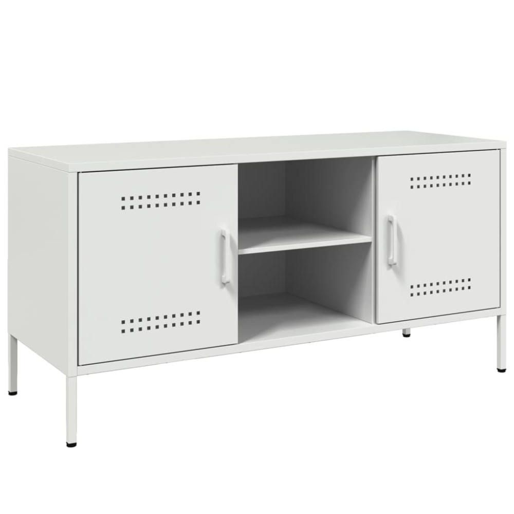 vidaXL Έπιπλο Τηλεόρασης Λευκό 100,5x39x50,5 εκ. από Ατσάλι