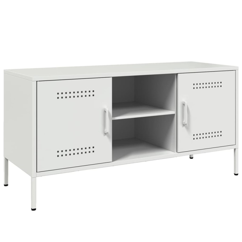 vidaXL Έπιπλο Τηλεόρασης Λευκό 100,5x39x50,5 εκ. από Ατσάλι