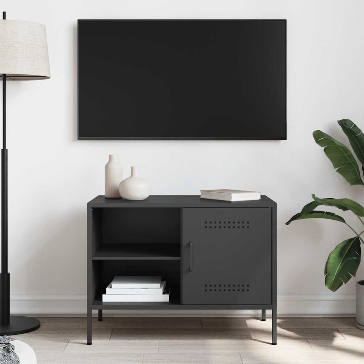 vidaXL Έπιπλο Τηλεόρασης Μαύρο 68x39x50,5 εκ. Ατσάλινο