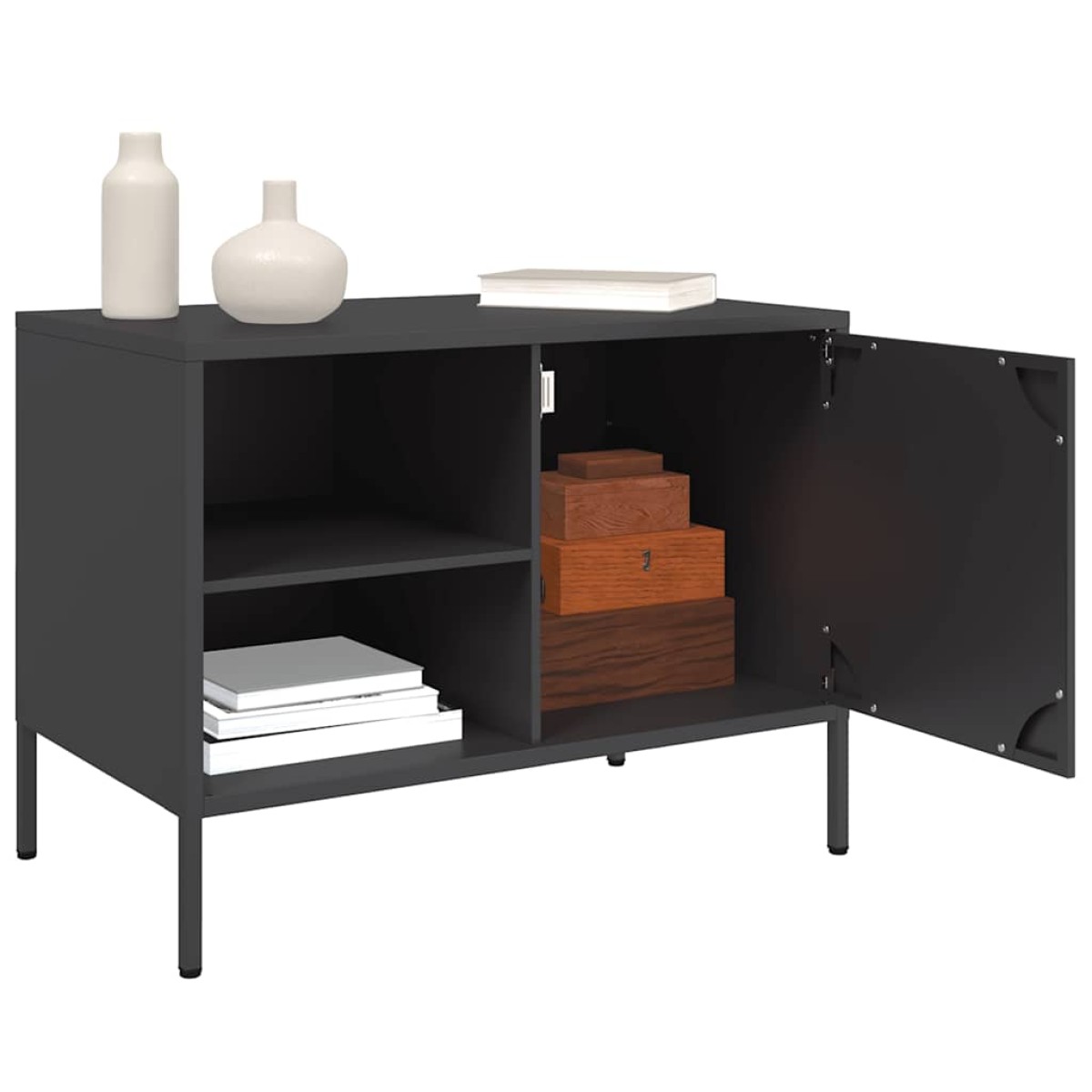 vidaXL Έπιπλο Τηλεόρασης Μαύρο 68x39x50,5 εκ. Ατσάλινο