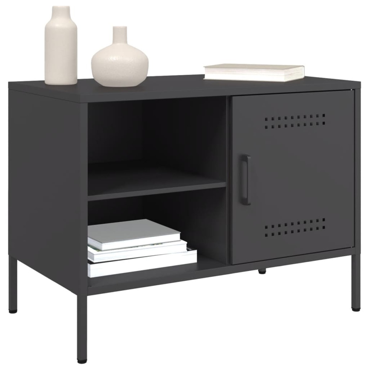 vidaXL Έπιπλα Τηλεόρασης 2 τεμ. Μαύρο 68x39x50,5 εκ. από Χάλυβα