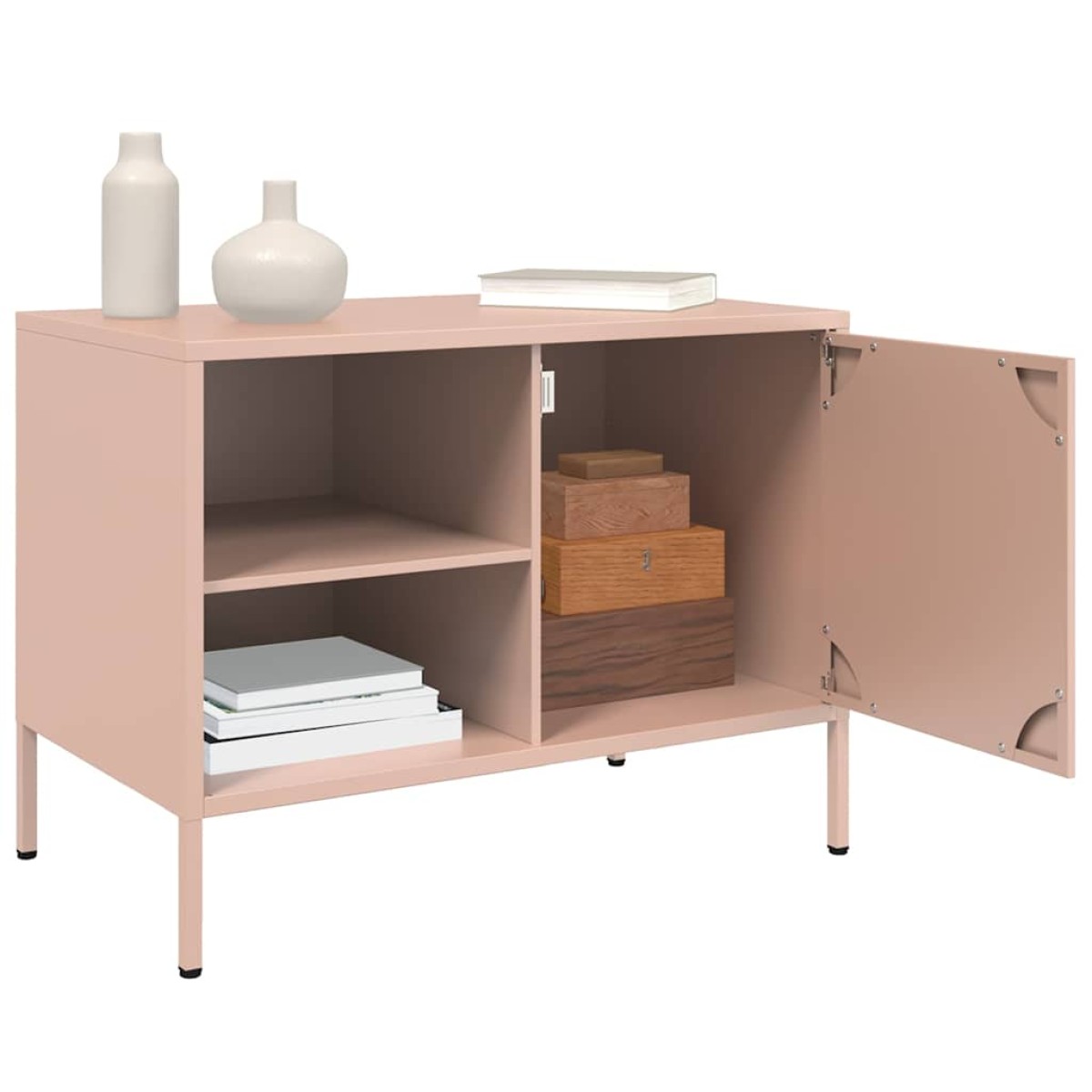 vidaXL Έπιπλα Τηλεόρασης 2 τεμ. Ροζ 68x39x50,5 εκ. από Χάλυβα