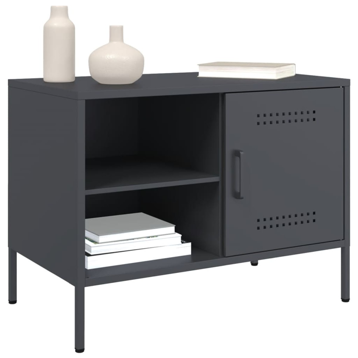 vidaXL Έπιπλο Τηλεόρασης Ανθρακί 68x39x50,5 εκ. από Χάλυβα