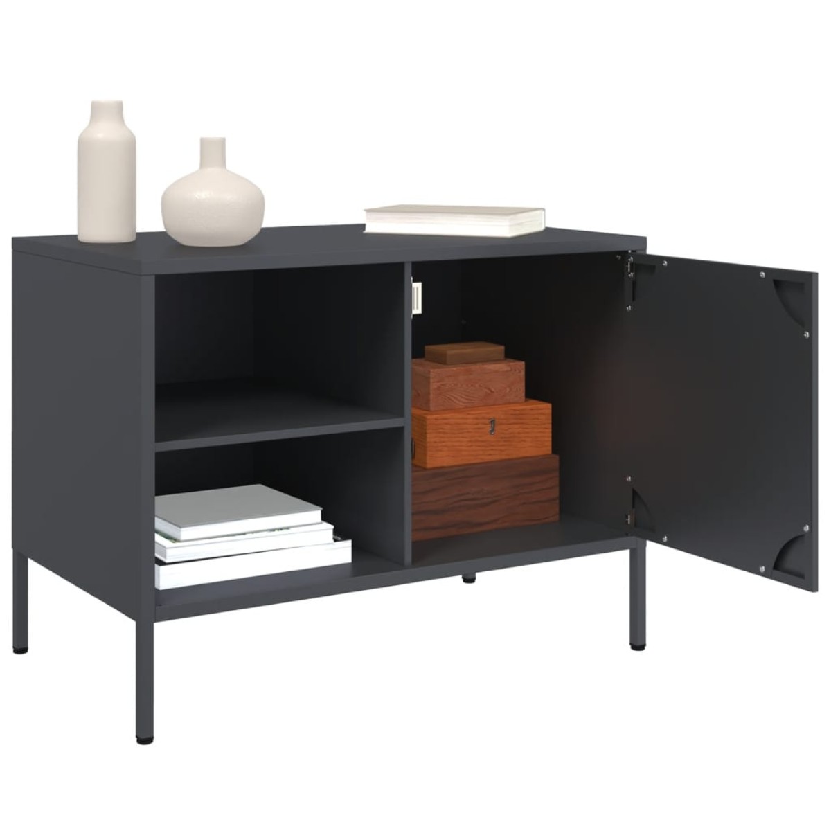 vidaXL Έπιπλο Τηλεόρασης Ανθρακί 68x39x50,5 εκ. από Χάλυβα