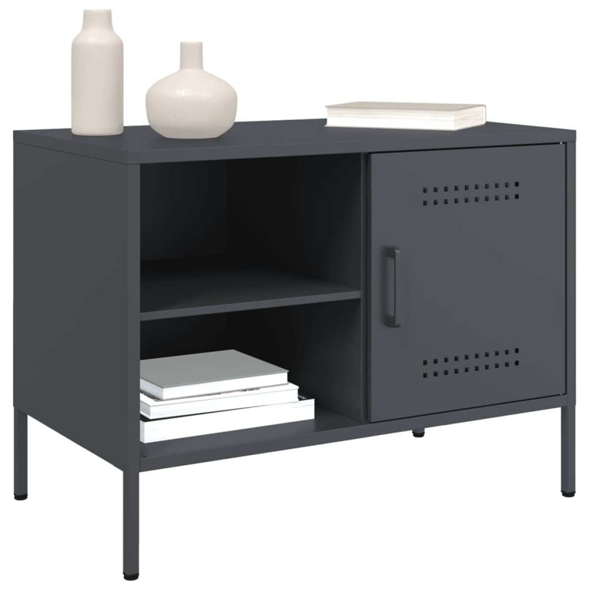vidaXL Έπιπλα Τηλεόρασης 2 τεμ. Ανθρακί 68x39x50,5 εκ. από Χάλυβα