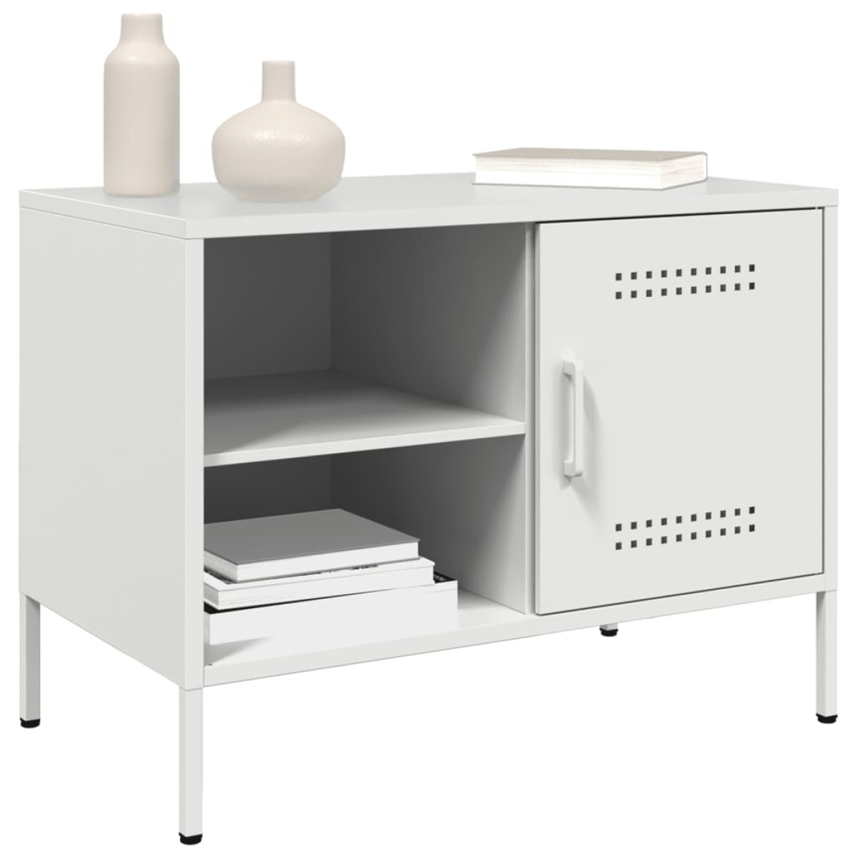 vidaXL Έπιπλο Τηλεόρασης Λευκό 68x39x50,5 εκ. από Χάλυβα