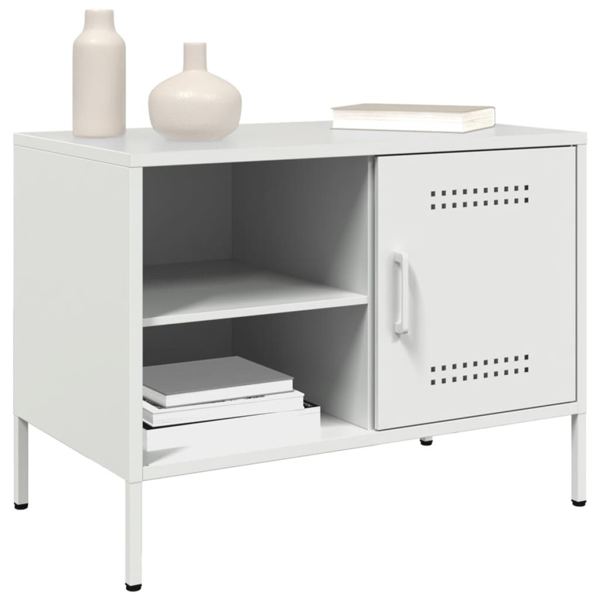 vidaXL Έπιπλα Τηλεόρασης 2 τεμ. Λευκό 68x39x50,5 εκ. από Χάλυβα
