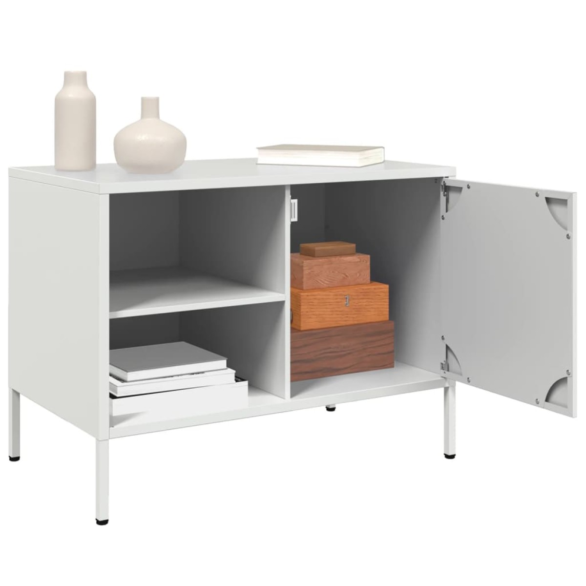 vidaXL Έπιπλα Τηλεόρασης 2 τεμ. Λευκό 68x39x50,5 εκ. από Χάλυβα