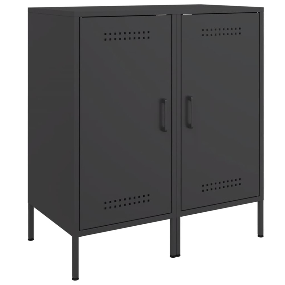 vidaXL Ντουλάπια 2 τεμ. Μαύρα 36x39x79 εκ. από Χάλυβα