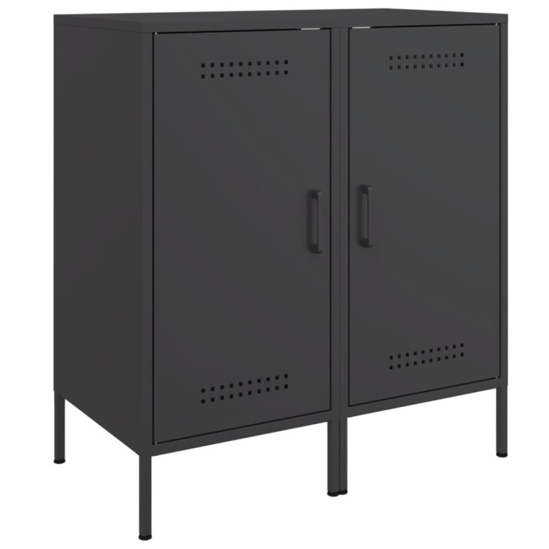 vidaXL Ντουλάπια 2 τεμ. Μαύρα 36x39x79 εκ. από Χάλυβα