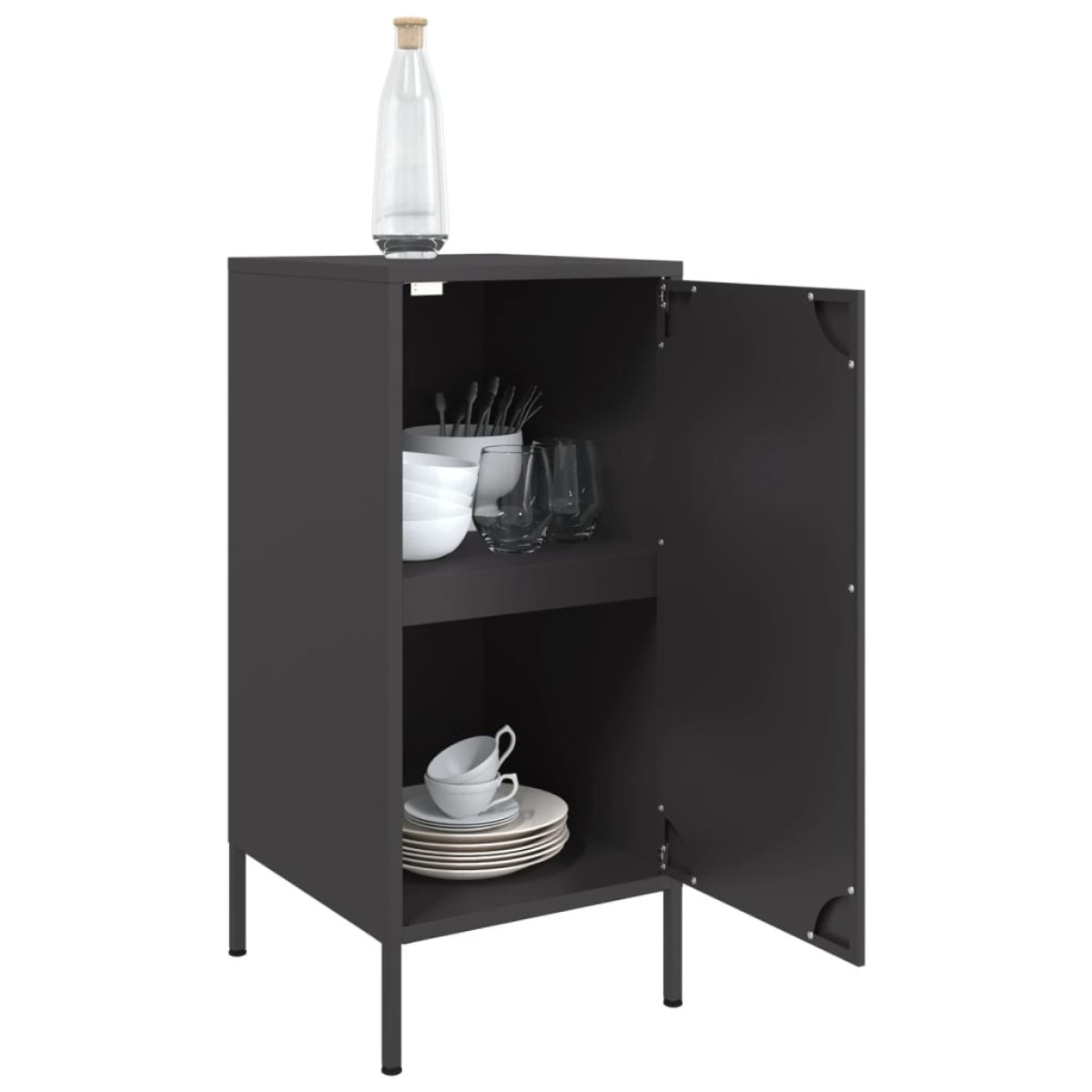 vidaXL Ντουλάπια 2 τεμ. Μαύρα 36x39x79 εκ. από Χάλυβα