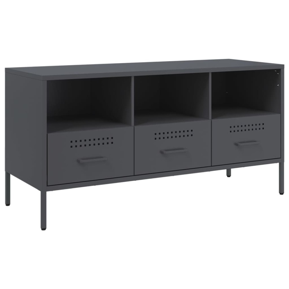 vidaXL Έπιπλο Τηλεόρασης Ανθρακί 100,5x39x50,5 εκ. από Ατσάλι