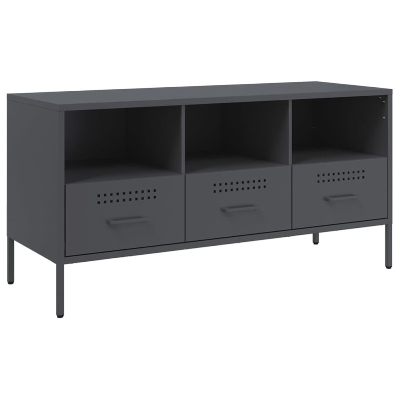 vidaXL Έπιπλο Τηλεόρασης Ανθρακί 100,5x39x50,5 εκ. από Ατσάλι