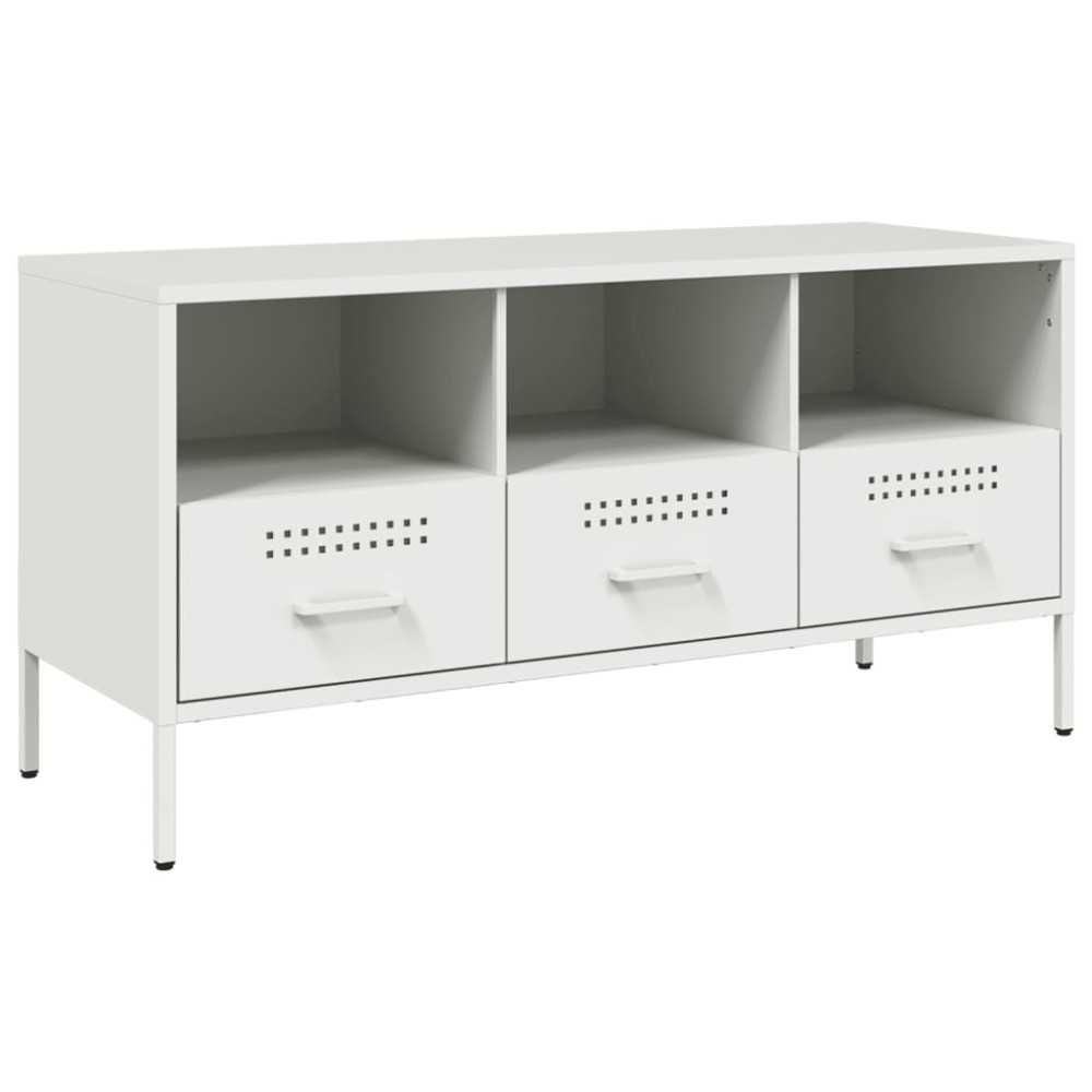 vidaXL Έπιπλο Τηλεόρασης Λευκό 100,5x39x50,5 εκ. από Ατσάλι