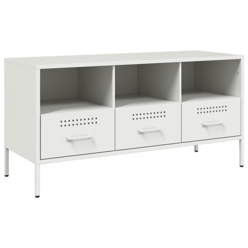 vidaXL Έπιπλο Τηλεόρασης Λευκό 100,5x39x50,5 εκ. από Ατσάλι
