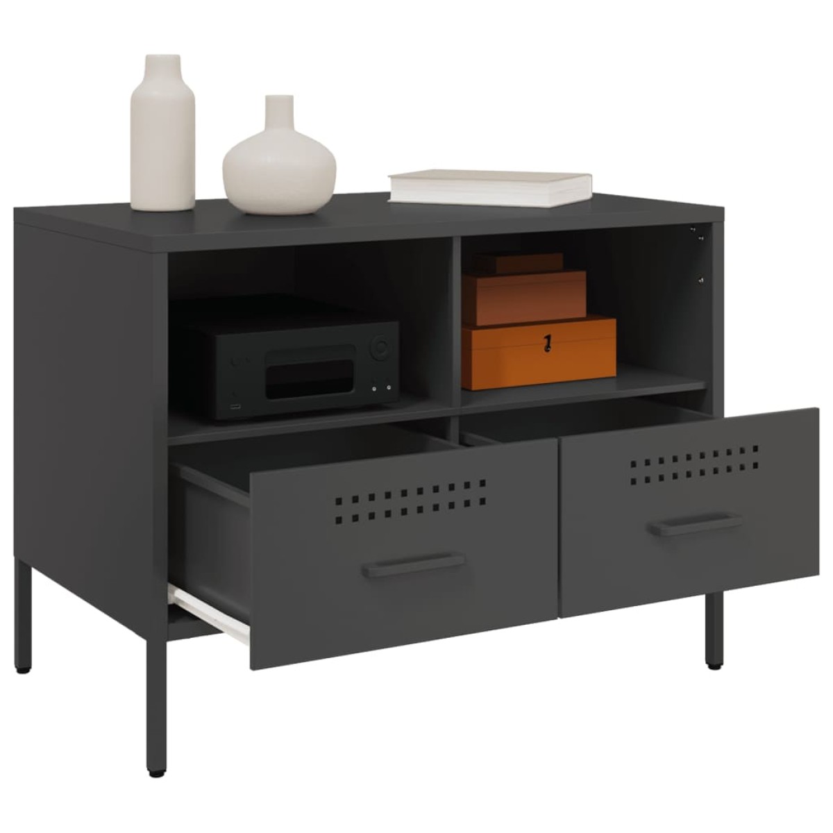vidaXL Έπιπλο Τηλεόρασης Μαύρο 68x39x50,5 εκ. Ατσάλινο