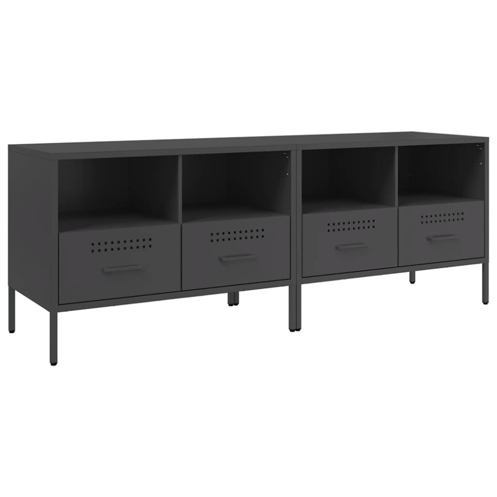 vidaXL Έπιπλα Τηλεόρασης 2 τεμ. Μαύρο 68x39x50,5 εκ. από Χάλυβα