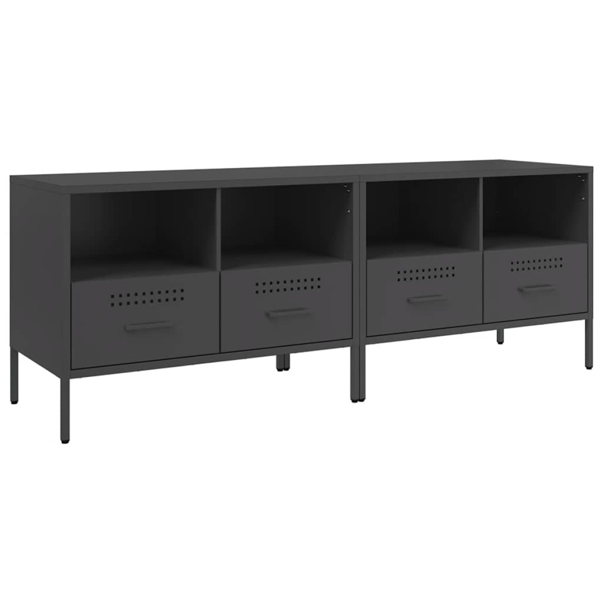 vidaXL Έπιπλα Τηλεόρασης 2 τεμ. Μαύρο 68x39x50,5 εκ. από Χάλυβα