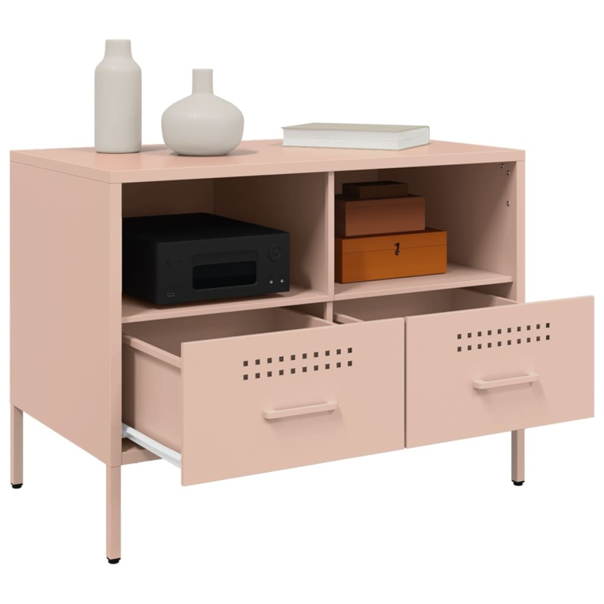 vidaXL Έπιπλο Τηλεόρασης Ροζ 68x39x50,5 εκ. από Χάλυβα